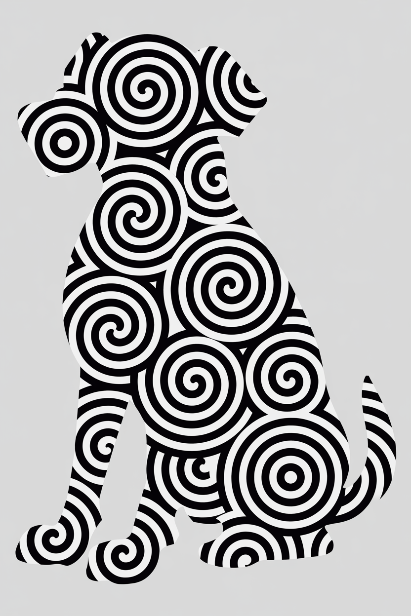 Swirling dog optical illusion