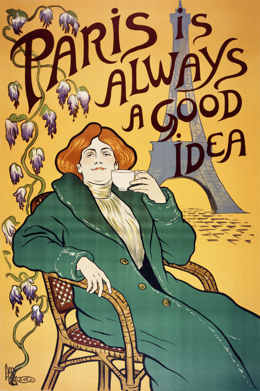 Art Nouveau poster Paris bistro
