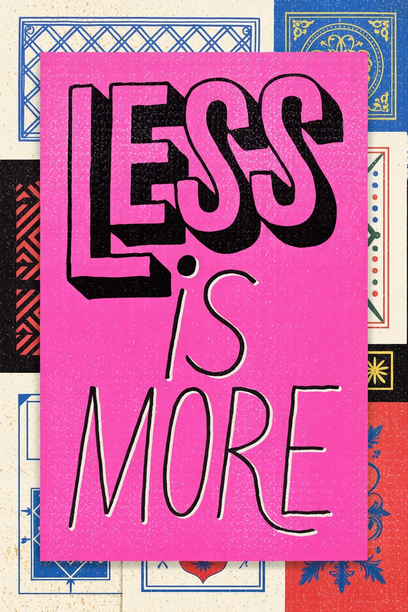 Less Is More typographic poster